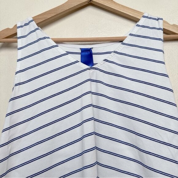 Kit And Ace Womens Small Striped Sleeveless Tank Top White and Blue - Picture 3 of 12